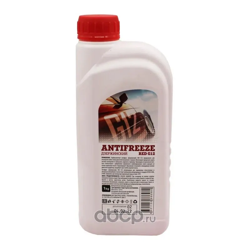 Жидкость охлаждающая "Антифриз" "Дзержинский ГОСТ" G12 (красный) 1 кг
