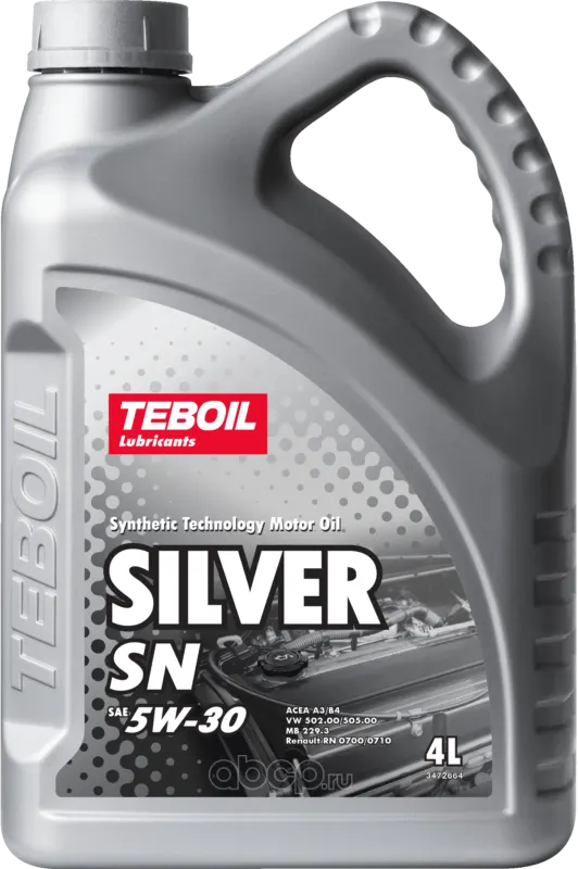 Масло моторное 5W30 п/синт. (4л) SN/CF "TEBOIL Silver SN"