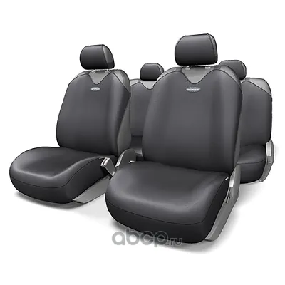 Чехлы "AUTOPROFI" майки R-1 Sport plus цв.черный (9 пр.) закрытое сиденье1/6