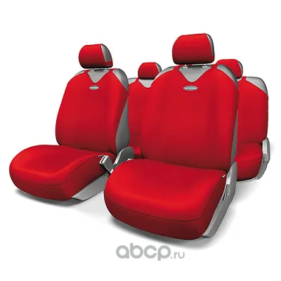 Чехлы "AUTOPROFI" майки R-1 Sport plus цв.красный (9 пр.) закрытое сиденье1/6